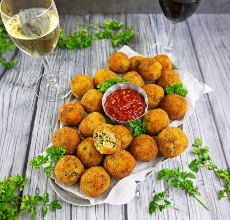 Collard Green and Black Eyed Peas Croquettes